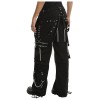 Men Gothic Trouser Black Chain Trouser Zip Off Punk Short Pant Goth